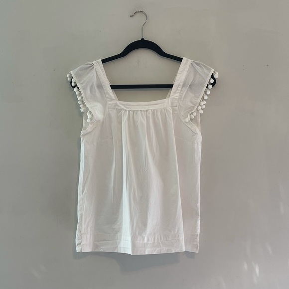 J. Crew Factory Tops - J. Crew Square Neck Cotton Poplin Cap Sleeve Top